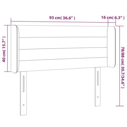 LED Kopfteil Dunkelgrün 93x16x78/88 cm Samt - Image 6