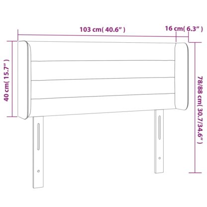 LED Kopfteil Hellgrau 103x16x78/88 cm Samt - Image 6