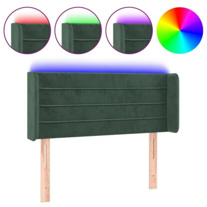 LED Kopfteil Dunkelgrün 103x16x78/88 cm Samt - Image 2
