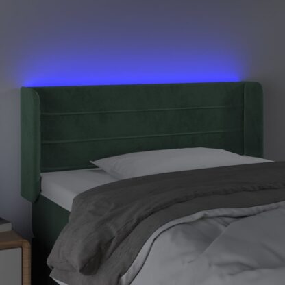 LED Kopfteil Dunkelgrün 103x16x78/88 cm Samt - Image 4