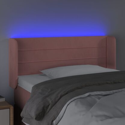 LED Kopfteil Rosa 103x16x78/88 cm Samt - Image 4