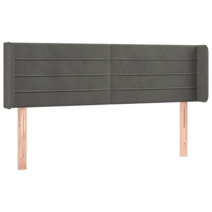 LED Kopfteil Dunkelgrau 147x16x78/88 cm Samt - Image 3