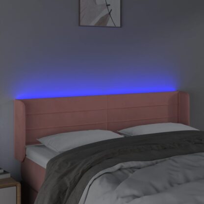 LED Kopfteil Rosa 147x16x78/88 cm Samt - Image 4