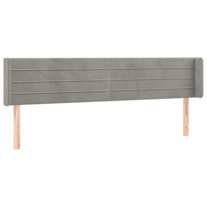 LED Kopfteil Hellgrau 163x16x78/88 cm Samt - Image 3