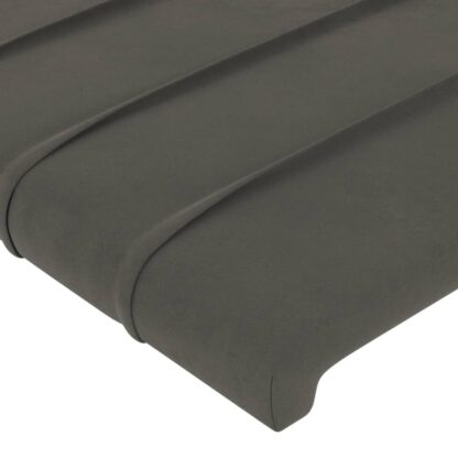 LED Kopfteil Dunkelgrau 163x16x78/88 cm Samt - Image 5