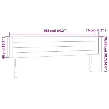 LED Kopfteil Dunkelgrün 163x16x78/88 cm Samt - Image 6