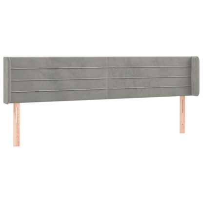 LED Kopfteil Hellgrau 203x16x78/88 cm Samt - Image 3