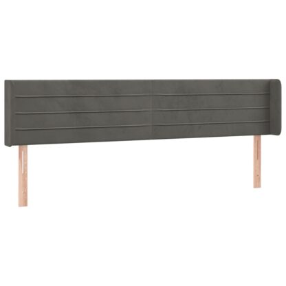 LED Kopfteil Dunkelgrau 203x16x78/88 cm Samt - Image 3