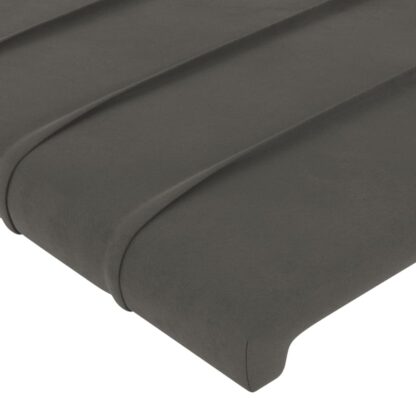 LED Kopfteil Dunkelgrau 203x16x78/88 cm Samt - Image 5