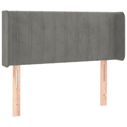 LED Kopfteil Hellgrau 83x16x78/88 cm Samt - Image 3