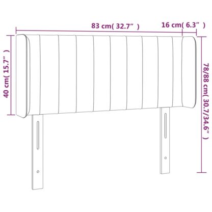 LED Kopfteil Hellgrau 83x16x78/88 cm Samt - Image 6