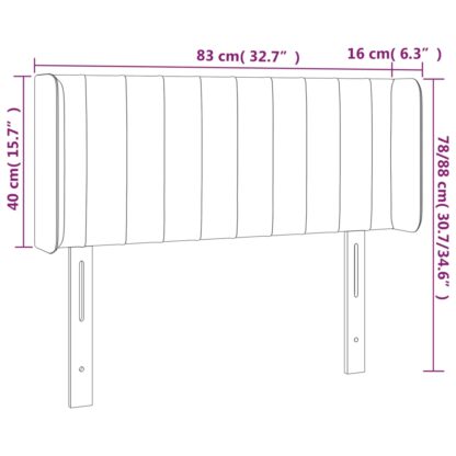 LED Kopfteil Dunkelgrau 83x16x78/88 cm Samt - Image 6