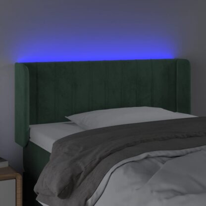 LED Kopfteil Dunkelgrün 83x16x78/88 cm Samt - Image 4