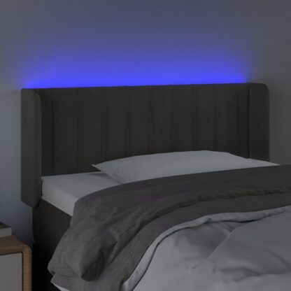 LED Kopfteil Dunkelgrau 93x16x78/88 cm Samt - Image 4