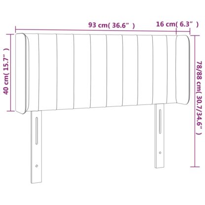 LED Kopfteil Dunkelgrau 93x16x78/88 cm Samt - Image 6