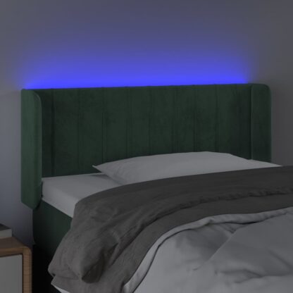 LED Kopfteil Dunkelgrün 93x16x78/88 cm Samt - Image 4
