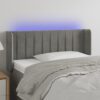 LED Kopfteil Hellgrau 103x16x78/88 cm Samt