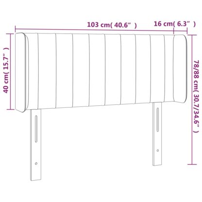 LED Kopfteil Dunkelgrau 103x16x78/88 cm Samt - Image 6