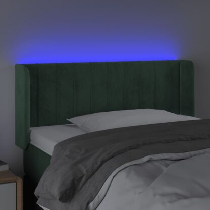 LED Kopfteil Dunkelgrün 103x16x78/88 cm Samt - Image 4