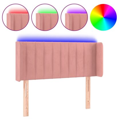 LED Kopfteil Rosa 103x16x78/88 cm Samt - Image 2
