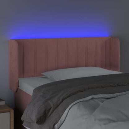LED Kopfteil Rosa 103x16x78/88 cm Samt - Image 4