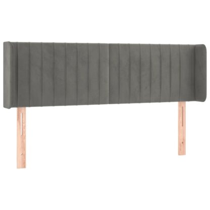 LED Kopfteil Hellgrau 147x16x78/88 cm Samt - Image 3