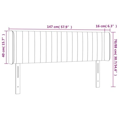 LED Kopfteil Dunkelgrau 147x16x78/88 cm Samt - Image 6