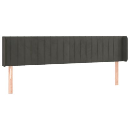 LED Kopfteil Dunkelgrau 163x16x78/88 cm Samt - Image 3