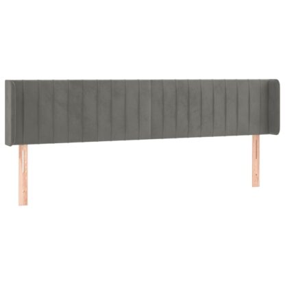 LED Kopfteil Hellgrau 183x16x78/88 cm Samt - Image 3