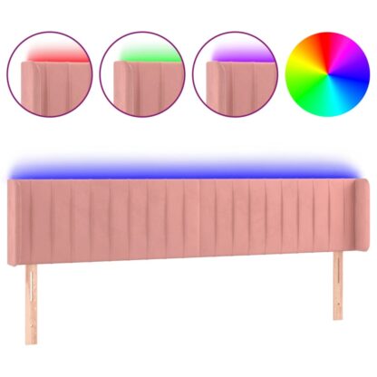 LED Kopfteil Rosa 183x16x78/88 cm Samt - Image 2