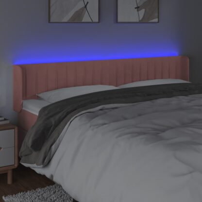 LED Kopfteil Rosa 183x16x78/88 cm Samt - Image 4