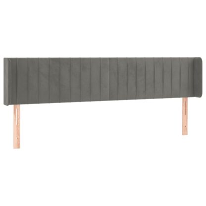 LED Kopfteil Hellgrau 203x16x78/88 cm Samt - Image 3