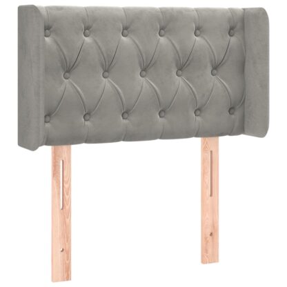 LED Kopfteil Hellgrau 83x16x78/88 cm Samt - Image 3
