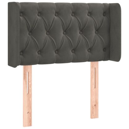 LED Kopfteil Dunkelgrau 83x16x78/88 cm Samt - Image 3