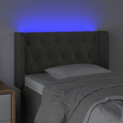 LED Kopfteil Dunkelgrau 83x16x78/88 cm Samt - Image 4