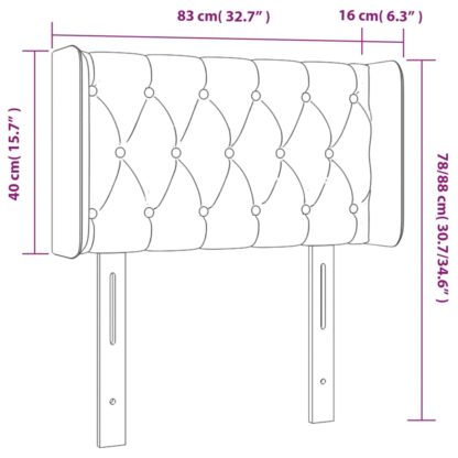 LED Kopfteil Dunkelgrau 83x16x78/88 cm Samt - Image 6