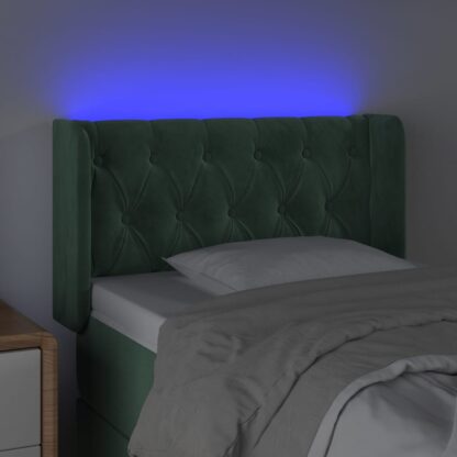 LED Kopfteil Dunkelgrün 83x16x78/88 cm Samt - Image 4