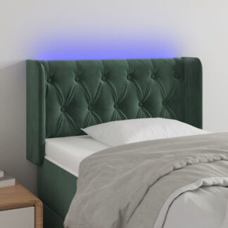 LED Kopfteil Dunkelgrün 83x16x78/88 cm Samt