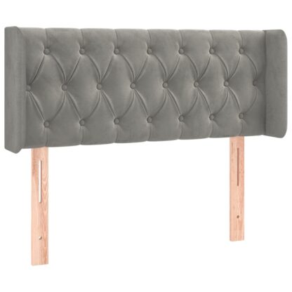 LED Kopfteil Hellgrau 93x16x78/88 cm Samt - Image 3