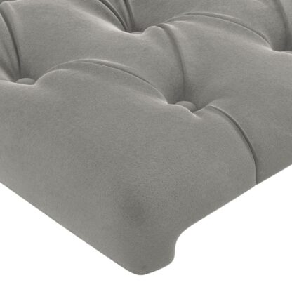LED Kopfteil Hellgrau 93x16x78/88 cm Samt - Image 5
