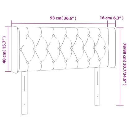 LED Kopfteil Dunkelgrau 93x16x78/88 cm Samt - Image 6