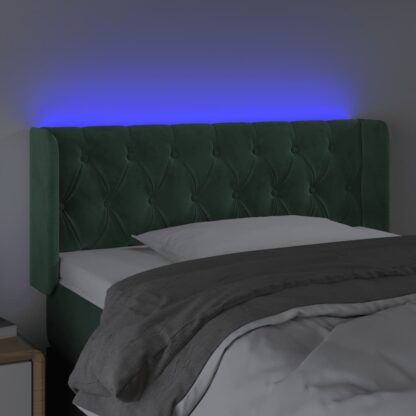 LED Kopfteil Dunkelgrün 93x16x78/88 cm Samt - Image 4