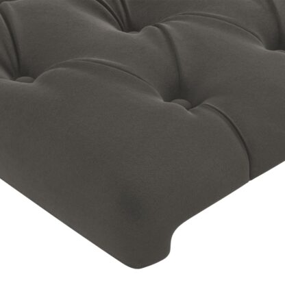 LED Kopfteil Dunkelgrau 163x16x78/88 cm Samt - Image 5