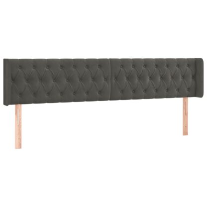 LED Kopfteil Dunkelgrau 183x16x78/88 cm Samt - Image 3