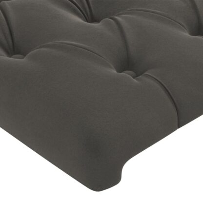 LED Kopfteil Dunkelgrau 183x16x78/88 cm Samt - Image 5