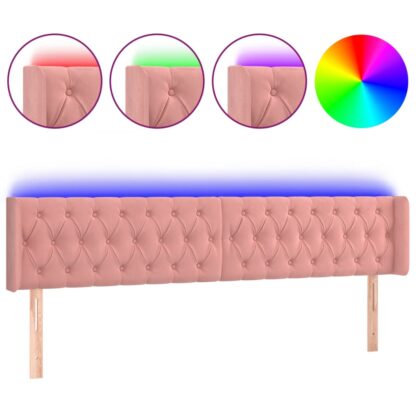 LED Kopfteil Rosa 183x16x78/88 cm Samt - Image 2