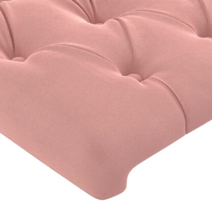 LED Kopfteil Rosa 183x16x78/88 cm Samt - Image 5