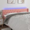 LED Kopfteil Rosa 183x16x78/88 cm Samt