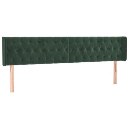 LED Kopfteil Dunkelgrün 203x16x78/88 cm Samt - Image 3