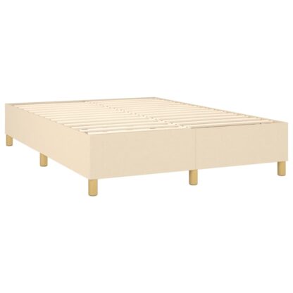 Boxspringbett mit Matratze & LED Creme 140x190 cm Stoff - Image 5